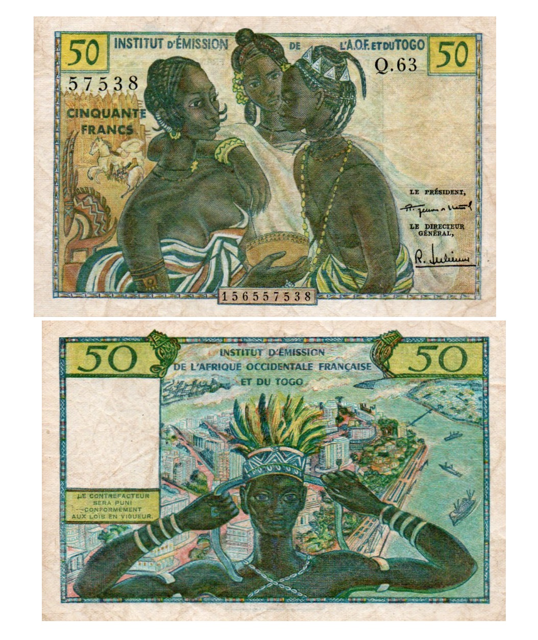 French West Africa #45/XF  50 Francs